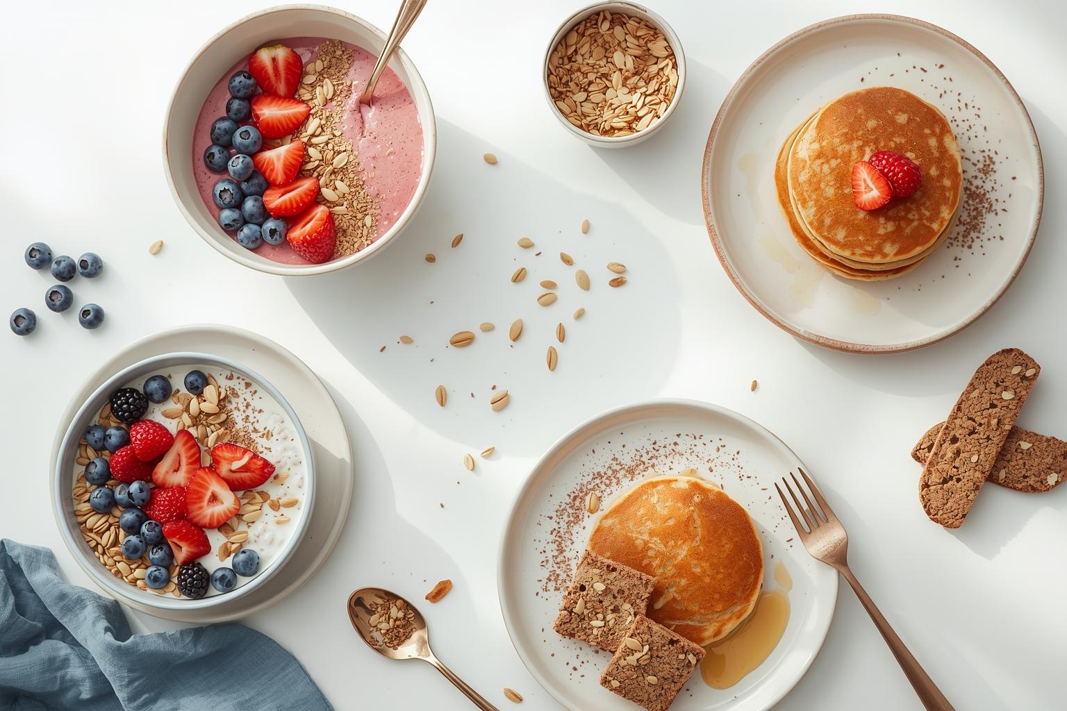 Smoothiebowls, Porridges, Pancakes und Brot-Alternativen ohne Gluten