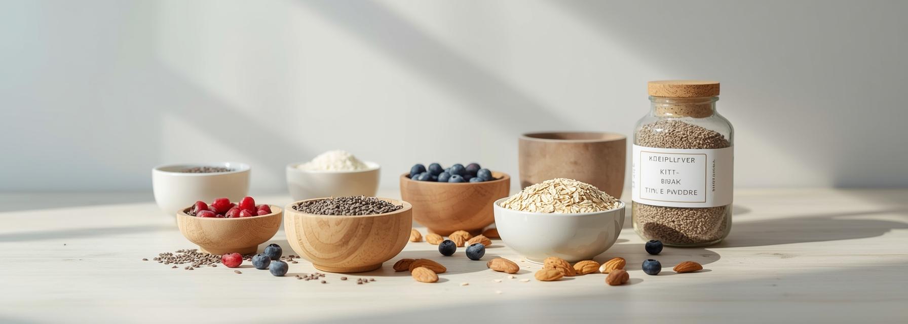 Wichtige Grundzutaten für die glutenfreie Frühstückspantry